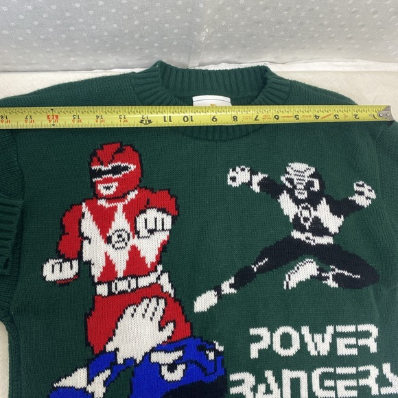 Vintage Mighty Morphing Power Rangers Sweater Made in USA Sz Youth L - Picture 8 of 12